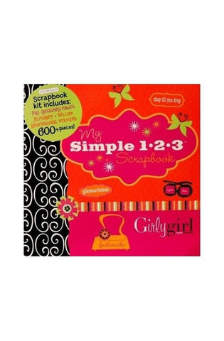 Image of Paper Boutique My Simple 1-2-3 Scrapbook Kit Girly Girl 600 Piece