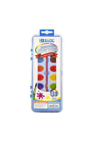 BAZIC 16 Ct. Semi Moist Watercolor w/ Brush