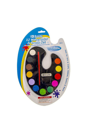 BAZIC 12 Ct. Watercolor w/ Brush