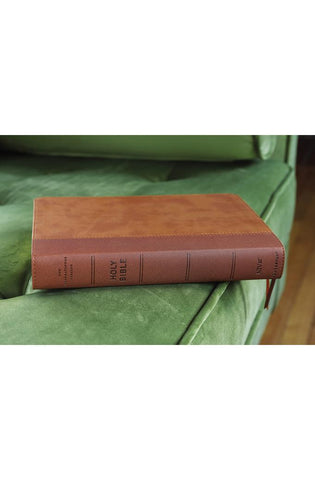 Image of NIV, Personal Size Bible, Large Print, Leathersoft, Brown, Red Letter, Thumb Indexed, Comfort Print
