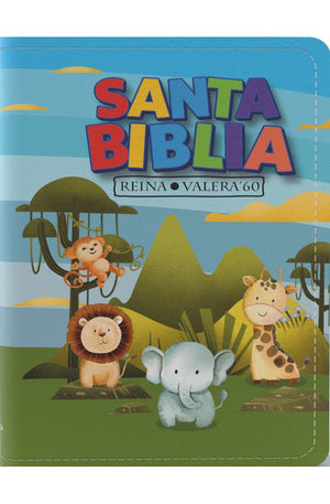Biblia RVR 1960 Compacta para Niños Animales Vinilo con Cierre
