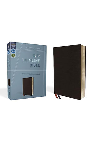 NIV Thinline Bible Bonded Leather Black Red Letter Comfort Print