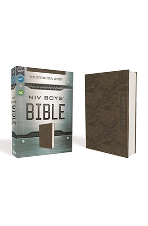 NIV Boys' Bible Leathersoft Brown Camo Comfort Print