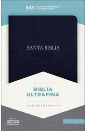 Biblia NVI Ultrafina Negro Piel Fabricada con Índice