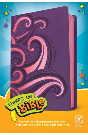 NLT Hands-On Bible (LeatherLike Purple/Pink Swirls)