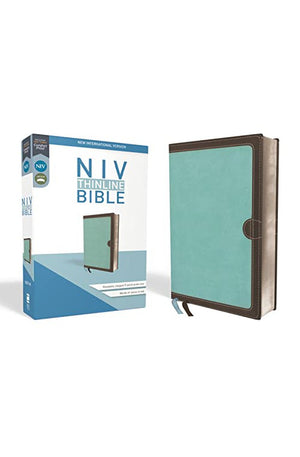 NIV Thinline Bible Leathersoft Teal/Brown Red Letter Comfort Print