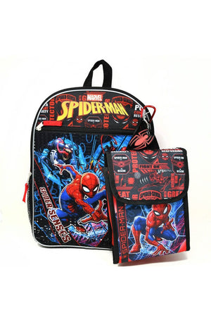 Spiderman  16" Backpack 4pc Set with Lunch Kit, Key