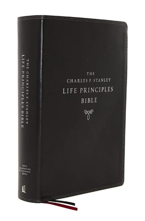 NASB, Charles F. Stanley Life Principles Bible, 2nd Edition, Leathersoft, Black, Comfort Print: Holy Bible, New American Standard Bible