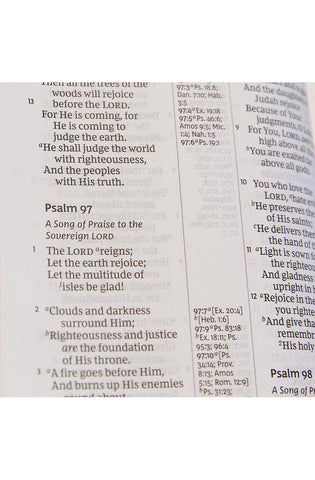 Image of NKJV Holy Bible, Giant Print Center-Column Reference Bible, Black Leather-look, Thumb Indexed, 72,000+ Cross References, Red Letter, Comfort Print: New King James Version