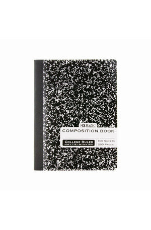 BAZIC C/R 100 Ct. Black Marble Composition Book