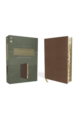 ESV Thompson Chain-Reference Bible Leathersoft Brown Red Letter Thumb Indexed