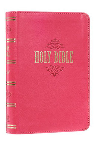 Image of KJV Holy Bible Compact Large Print Faux Leather Red Letter Edition - Ribbon Marker King James Version Pink