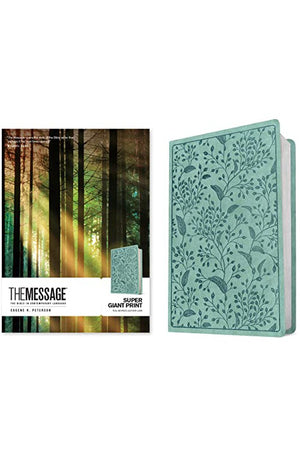 MESSAGE Bible Super Giant Print (Leather-Look Teal Berries)