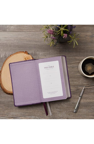 Image of KJV Holy Bible: Large Print Single-Column with 43,000 End-of-Verse Cross References, Purple Leathersoft, Personal Size, Red Letter, (Thumb Indexed): King James Version