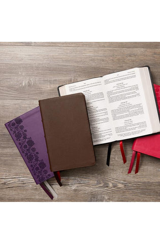 Image of KJV Holy Bible: Large Print Single-Column with 43,000 End-of-Verse Cross References, Purple Leathersoft, Personal Size, Red Letter, (Thumb Indexed): King James Version