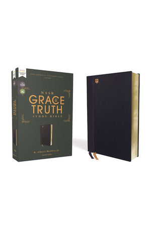 NASB The Grace and Truth Study Bible (Trustworthy and Practical Insights) Leathersoft Navy Red Letter 1995 Text Comfort Print