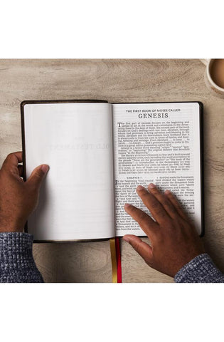 Image of KJV Holy Bible: Super Giant Print with 43000 Cross References Brown Bonded Leather Red Letter Comfort Print (Thumb Indexed): King James Version