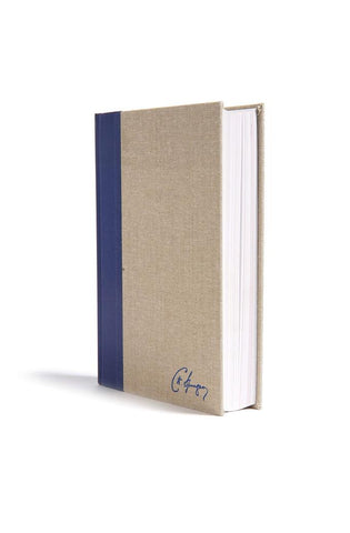 Image of KJV SPURGEON STUDY BIBLE, NAVY/TAN CLOTH OVER BOARD, BLACK LETTER, PURE CAMBRIDGE TEXT, STUDY NOTES AND COMMENTARY, QUOTES, SERMONS OUTLINES, EASY-TO-READ BIBLE MCM TYPE