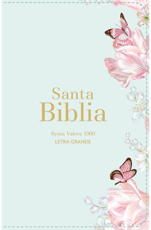 Biblia RVR 1960 Letra Grande Tamaño Manual Símil Piel Salvia Claro