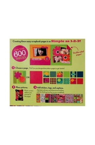 Image of Paper Boutique My Simple 1-2-3 Scrapbook Kit Girly Girl 600 Piece