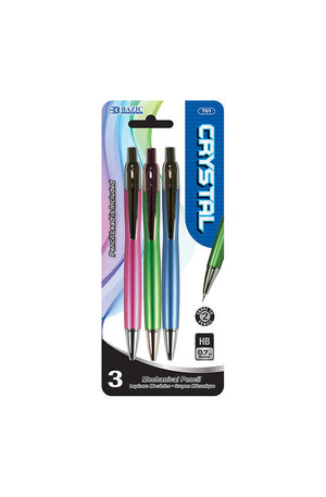 BAZIC Crystal 0.7 mm Mechanical Pencil (3/Pack)