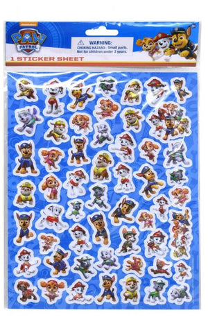 Disney Paw Patrol Raised Sticker Sheet in Poly Bag