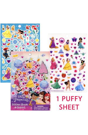 Disney Princess Sticker Book with Puffy Stickers 4 Sheet