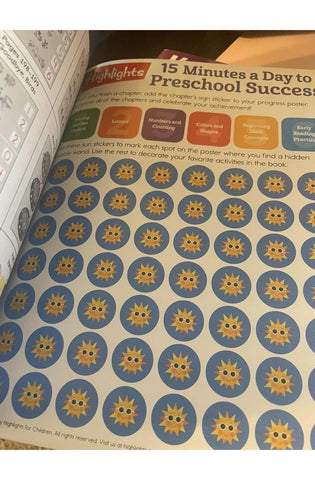 Image of Highlights 15 Minutes a Day to Preschool Success, Ages 3-5, 200+ Puzzles and Activities, Bonus Stickers and Progress Poster