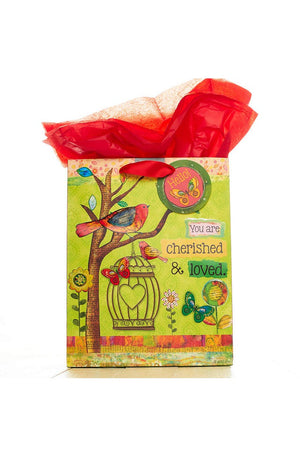 Medium Gift Bag: Bird Cherished & Loved