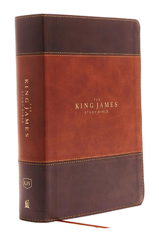 Image of KJV The King James Study Bible Leathersoft Brown Red Letter Full-Color Edition: Holy Bible King James Version
