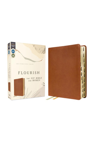Flourish: The NIV Bible for Women Leathersoft Brown Thumb Indexed Comfort Print