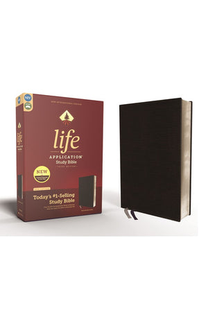 NIV Life Application Study Bible Third Edition Bonded Leather Black Red Letter
