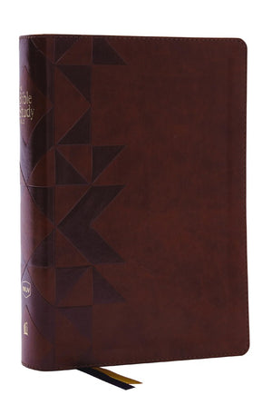 NKJV The Bible Study Bible Leathersoft Brown Comfort Print: A Study Guide for Every Chapter of the Bible