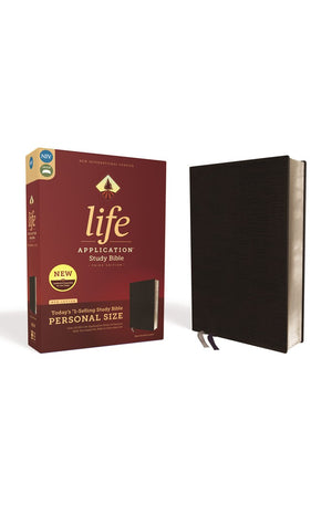 NIV Life Application Study Bible Third Edition Personal Size Bonded Leather Black Red Letter