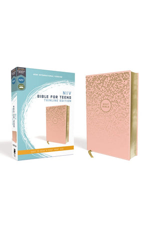 NIV Bible for Teens Thinline Edition Leathersoft Pink Red Letter Comfort Print