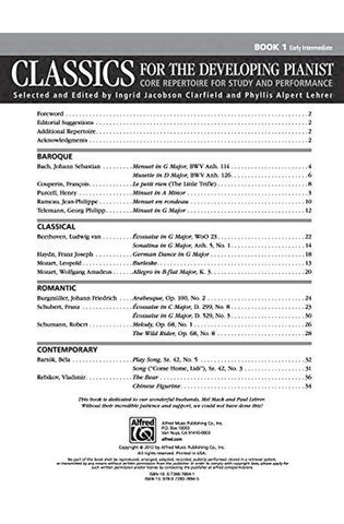 Image of Classics for the Developing Pianist, Bk 1: Core Repertoire for Study and Performance