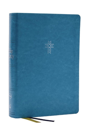 NKJV The Bible Study Bible Leathersoft Turquoise Comfort Print: A Study Guide for Every Chapter of the Bible