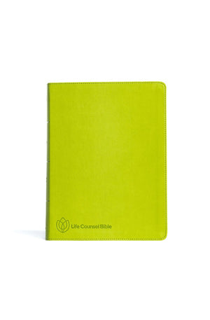 CSB Life Counsel Bible Apple Green LeatherTouch Black Letter Articles Word Studies Quotes Cross-References Easy-to-Read Bible Serif Type