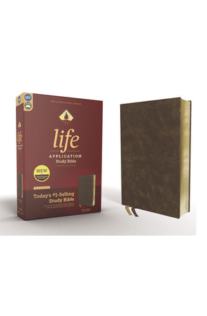 NIV Life Application Study Bible Third Edition Bonded Leather Brown Red Letter