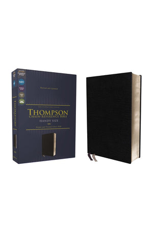 NIV Thompson Chain-Reference Bible Handy Size European Bonded Leather Black Red Letter Comfort Print