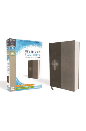 NIV Bible for Kids Leathersoft Gray Red Letter Comfort Print: Thinline Edition