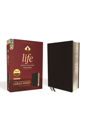 NIV Life Application Study Bible Third Edition Large Print Bonded Leather Black Red Letter