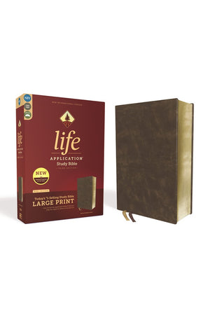 NIV Life Application Study Bible Third Edition Large Print Bonded Leather Brown Red Letter