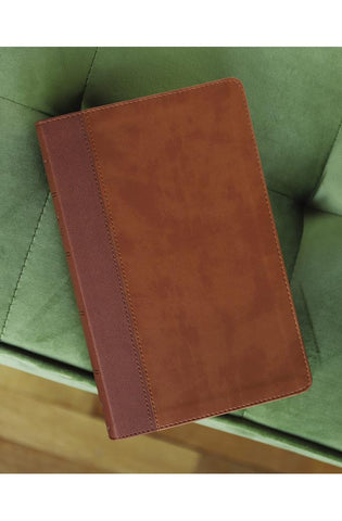 Image of NIV, Personal Size Bible, Large Print, Leathersoft, Brown, Red Letter, Thumb Indexed, Comfort Print