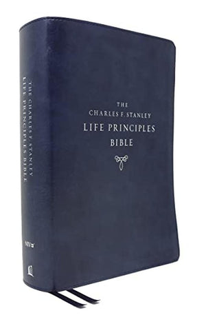 NIV, Charles F. Stanley Life Principles Bible, 2nd Edition, Leathersoft, Blue, Comfort Print: Growing in Knowledge and Understanding of God Through His Word