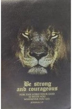 Be Strong and Courageous Bible Cover Brown XL (24122XL)