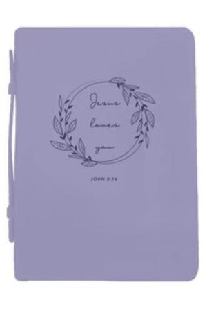 Jesus Loves You Bible Cover Violet XL (24627XL)