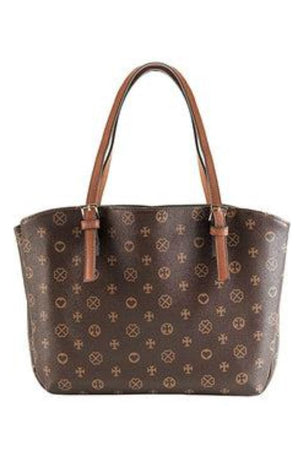 Designer Cross and Purse Style Bible Cover, Brown, X-Large