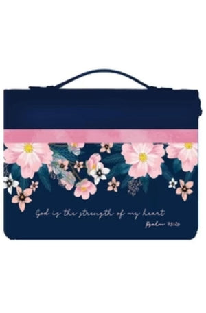 God is Strength Bible Cover, Navy XL (27116XL)