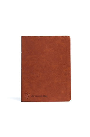 CSB Life Counsel Bible Burnt Sienna LeatherTouch Black Letter Articles Word Studies Quotes Cross-References Easy-to-Read Bible Serif Type